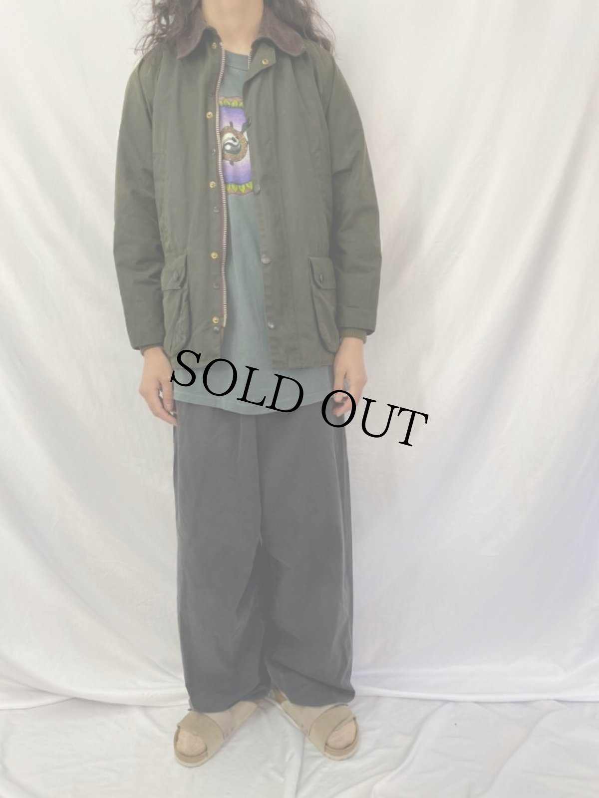 画像2: 90's Barbour "BEDALE" オイルドジャケット ライナー付き 38 (2)