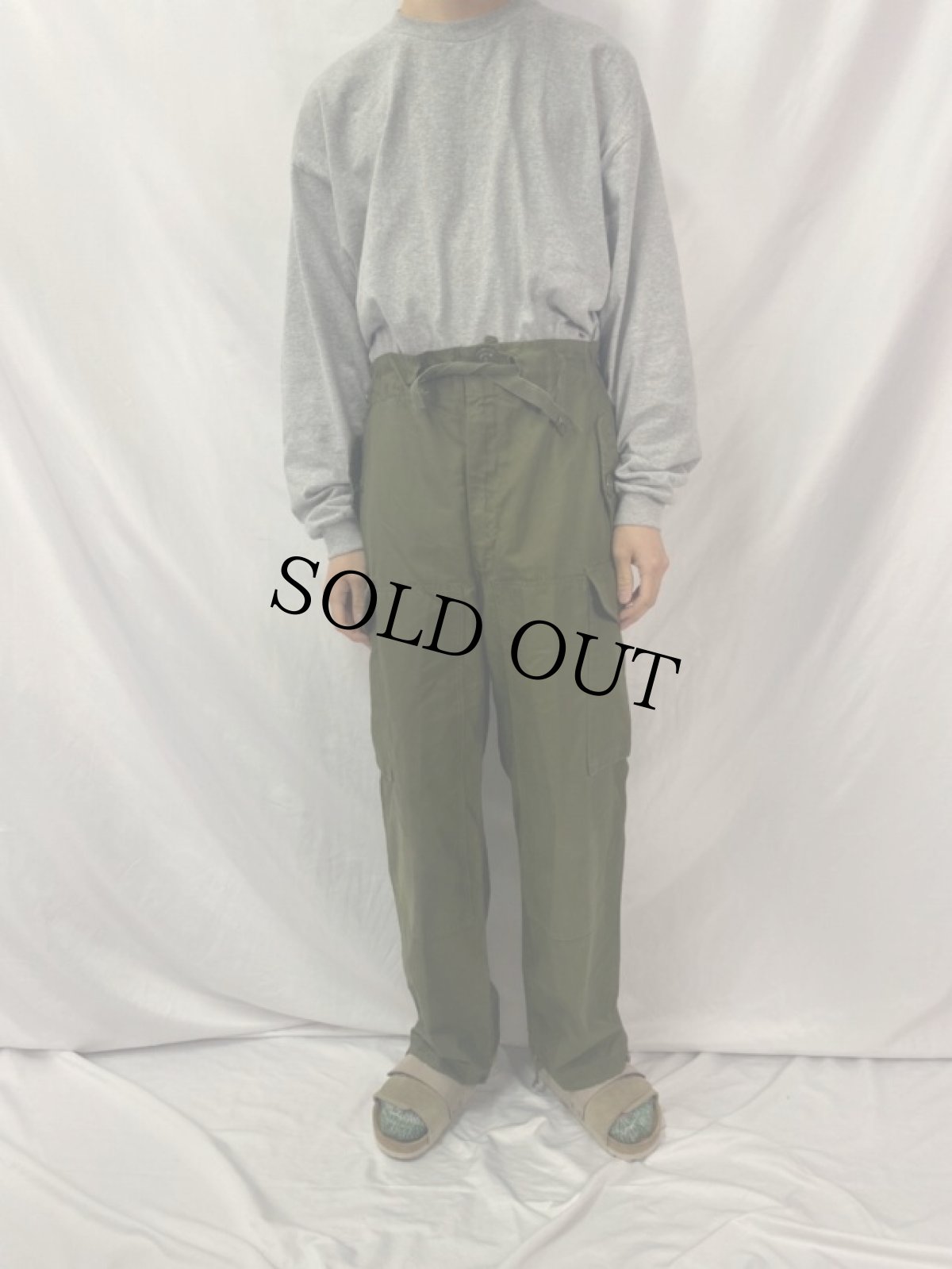 画像2: 90's カナダ軍 ウィンドオーバーパンツ REGULAR-SMALL (2)