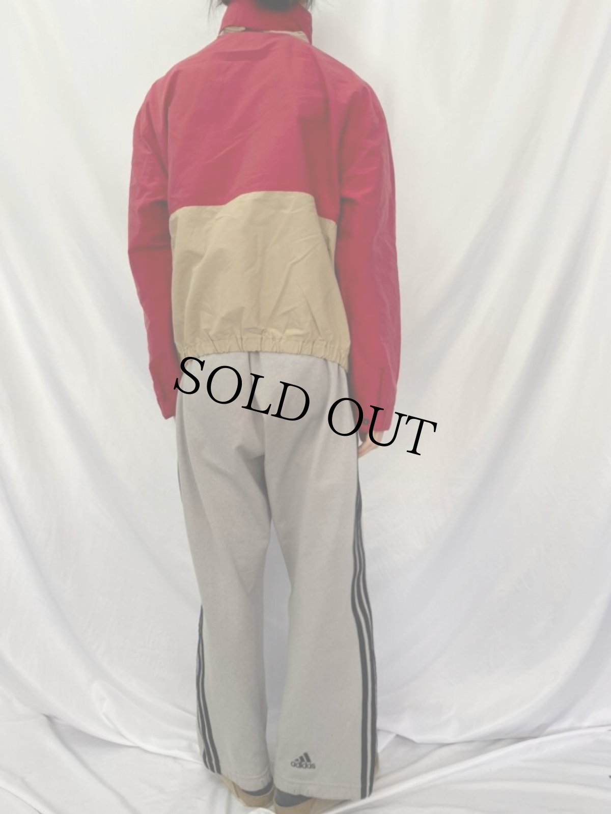 画像4: 90's POLO SPORT Ralph Lauren ロゴワッペン 2トーン コットン×ナイロンジップジャケット L (4)