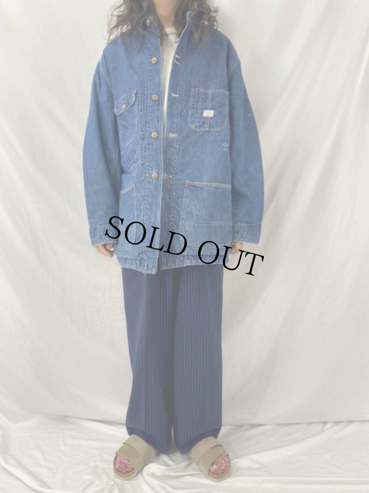 画像2: 60's Sears ブランケットライナー デニムカバーオール (2)