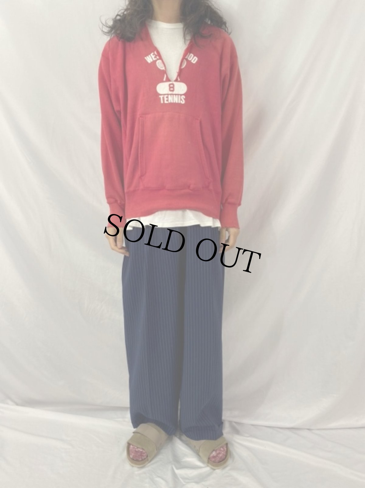 画像2: 70's Champion REVERSE WEAVE USA製 単色タグ "TENNIS" スウェットフーディー L (2)