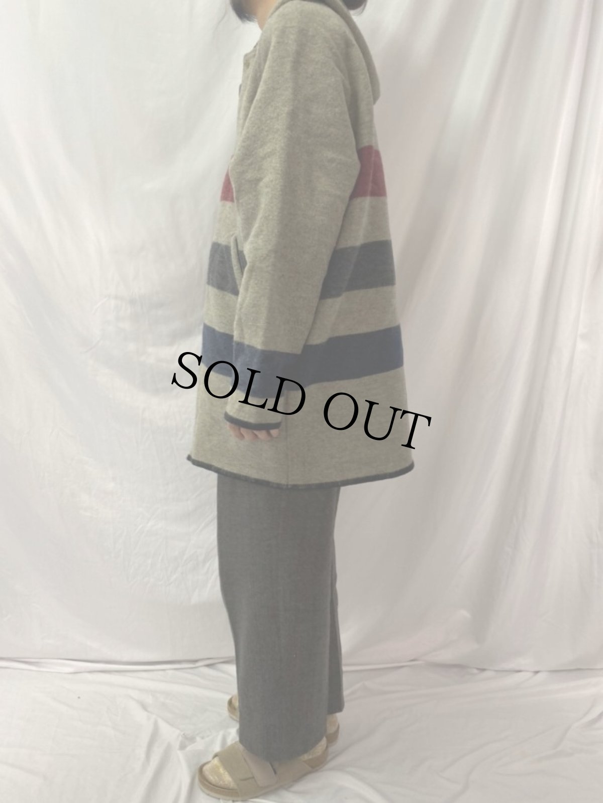 画像3: 70's WOOLRICH ボーダー柄 メルトン フードコート (3)