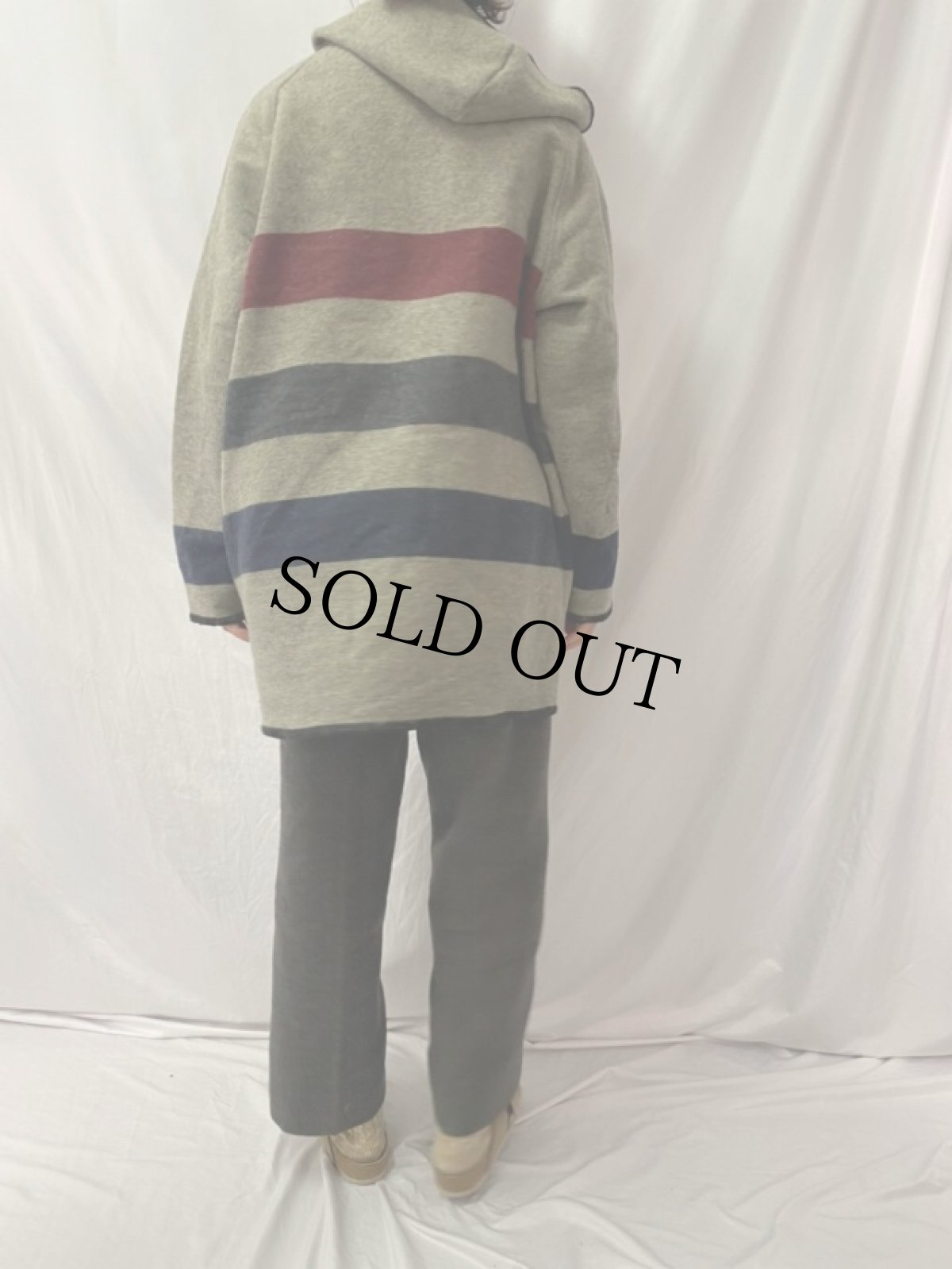 画像4: 70's WOOLRICH ボーダー柄 メルトン フードコート (4)