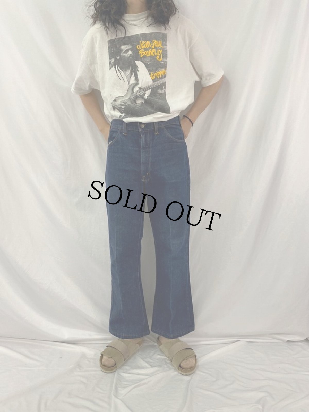 画像2: 70's Levi's 646 シングル ベルボトム デニムパンツ W37 (2)