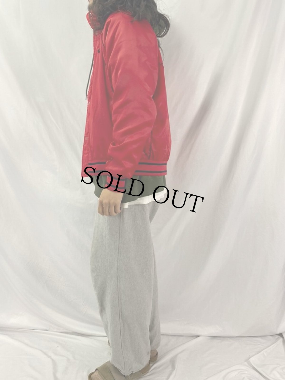 画像4: 80's NIKE 紺タグ AIR JORDAN ウィングロゴ 中綿入り ナイロンジャケット M (4)