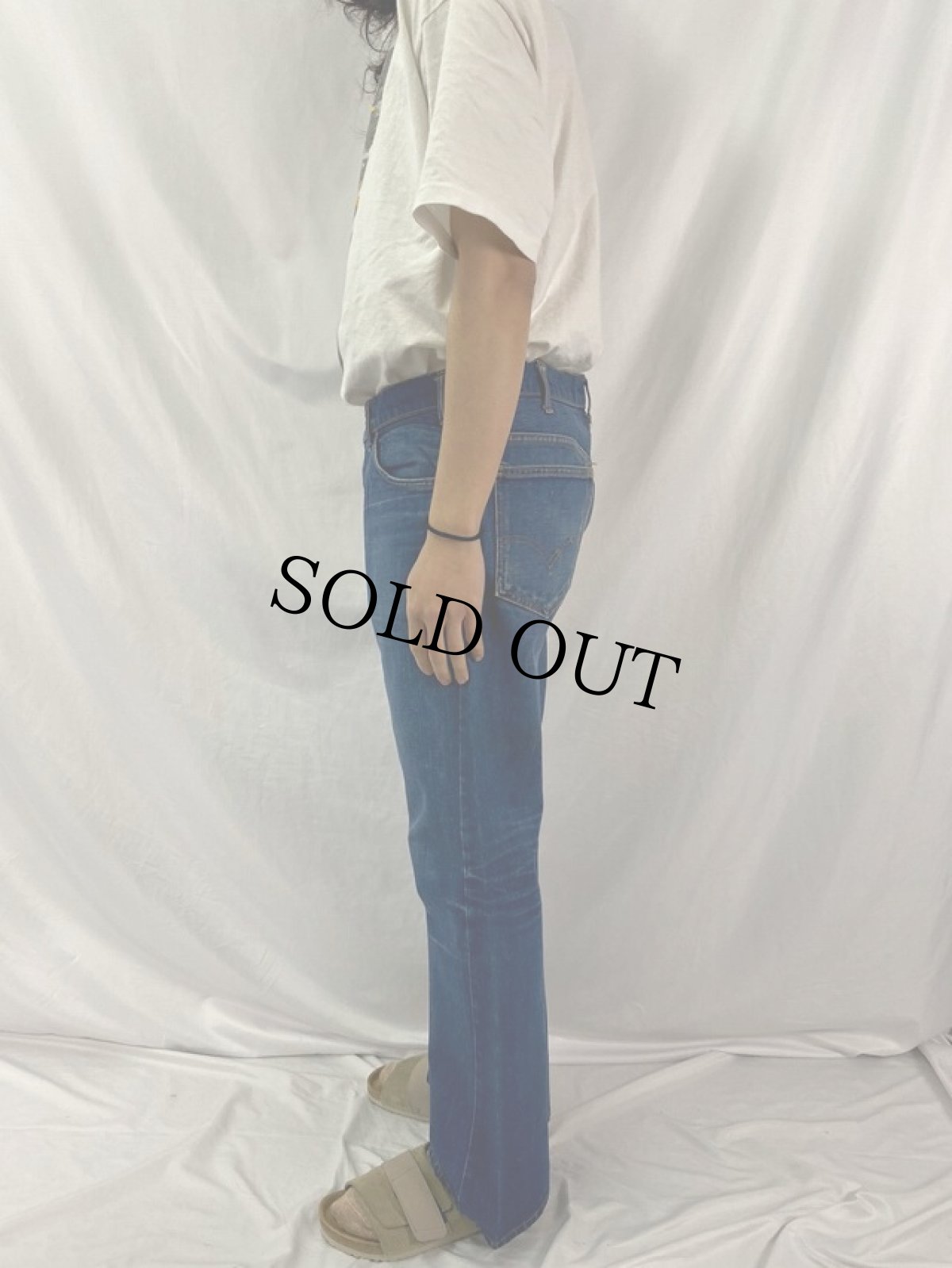 画像3: 70's LEVI'S 646 BIGE ベルボトム デニムパンツ W34 (3)