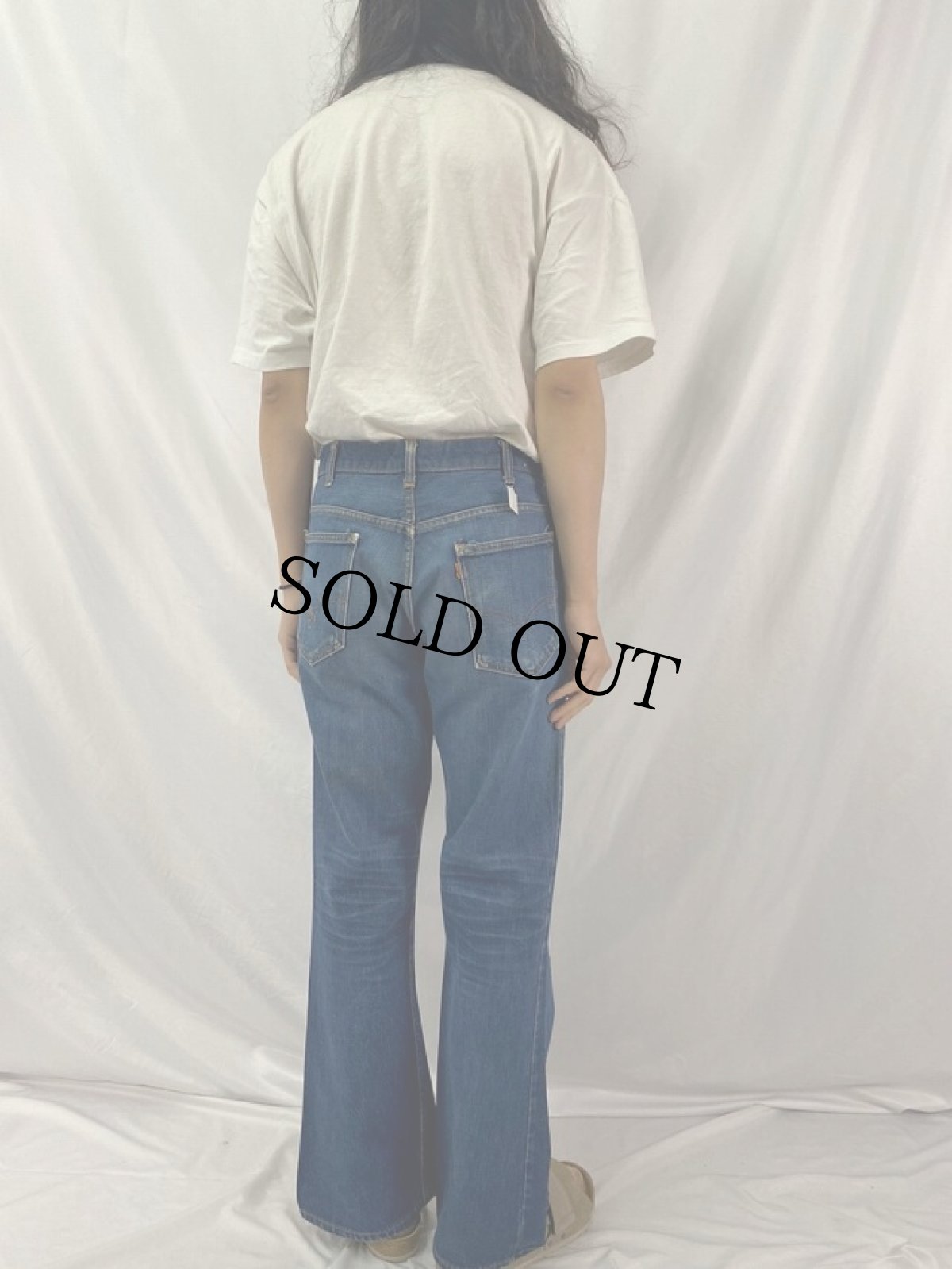 画像4: 70's LEVI'S 646 BIGE ベルボトム デニムパンツ W34 (4)