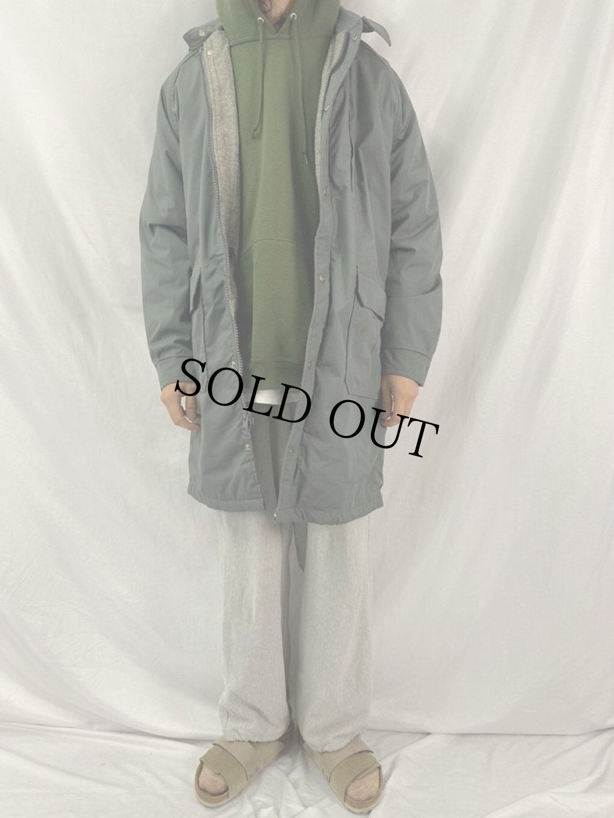 画像2: 80's L.L.Bean USA製 ツイードライナー ストームコート M (2)