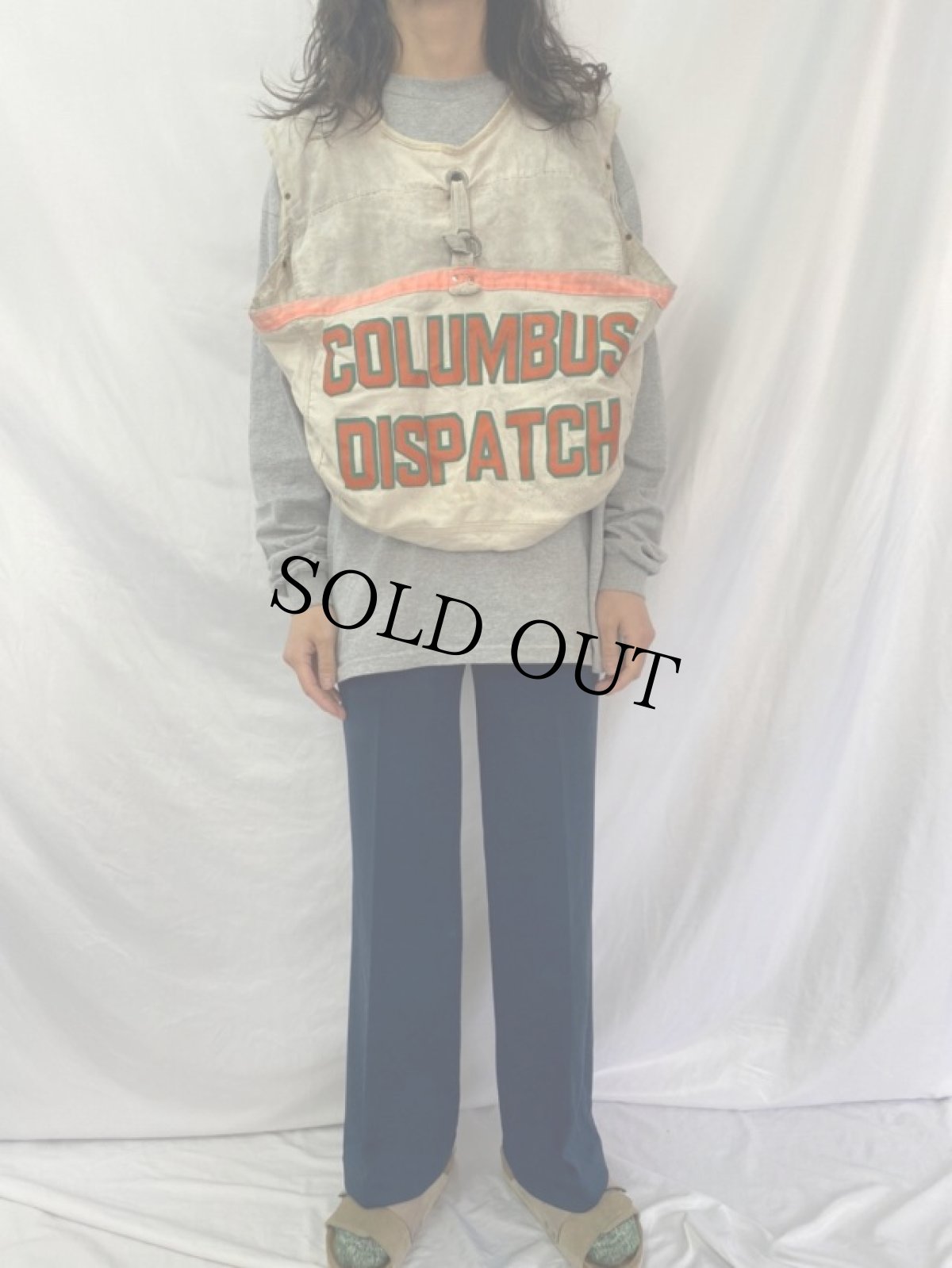 画像2: 60's "COLUMBUS DISPATCH" ニュースペーパーバッグベスト (2)