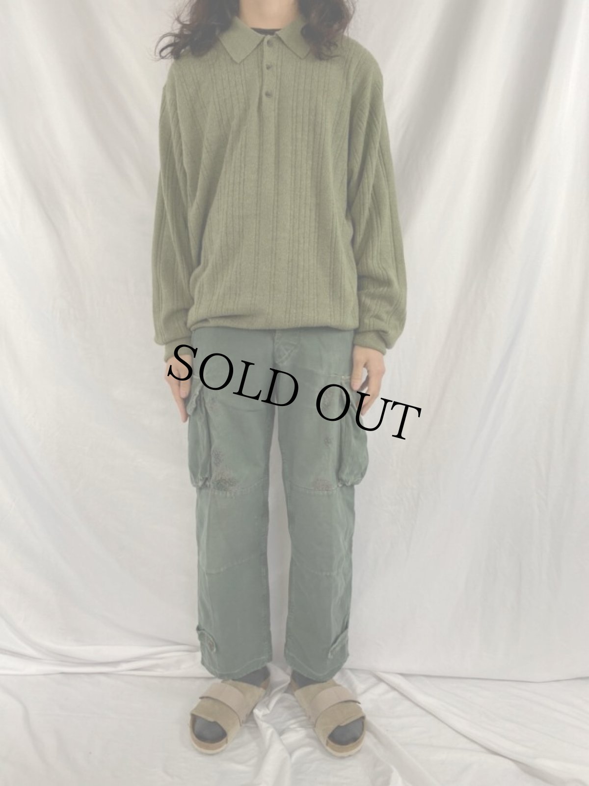 画像2: 50's French Army M-47 コットンツイル カーゴパンツ W28 (2)