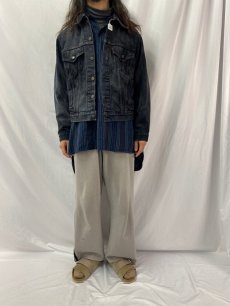 画像2: 90's Levi's USA製 後染め ブラックデニムジャケット (2)