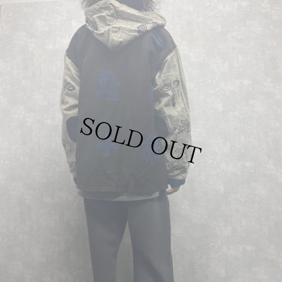 画像5: エスニック×和柄 コットンパーカー XL (5)