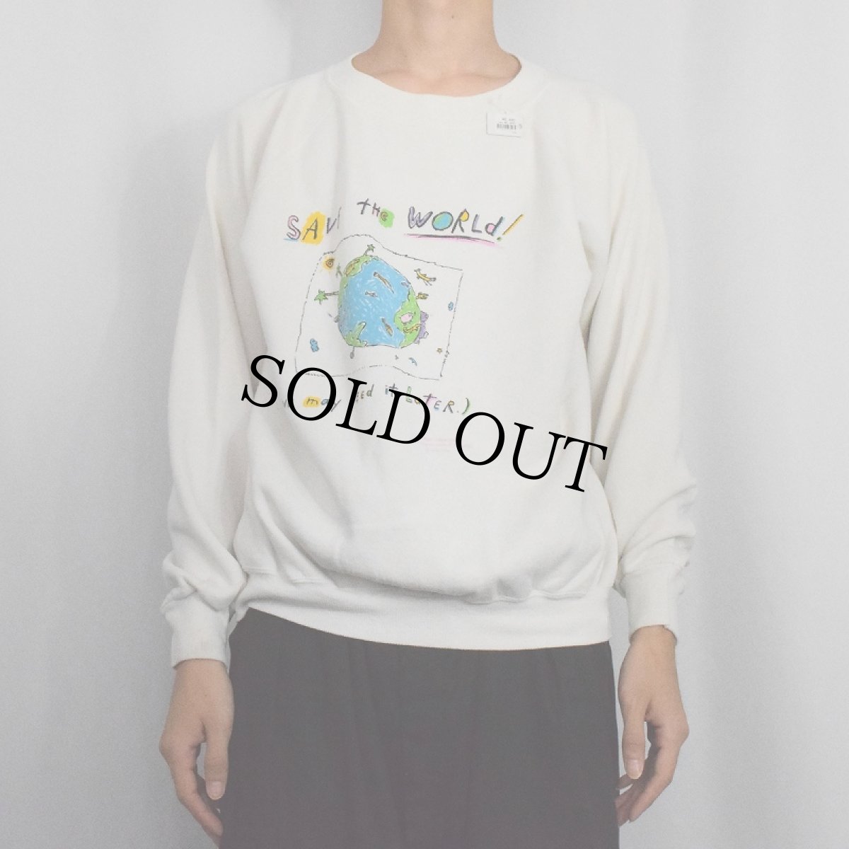 画像2: 80's SHOEBOX USA製 イラストプリントスウェット XL (2)