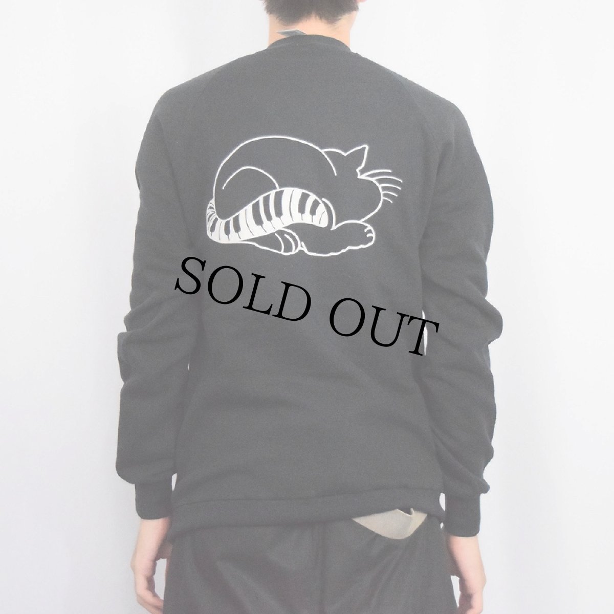 画像4: 80's Keyboard Kat USA製 イラストプリントスウェット BLACK L (4)