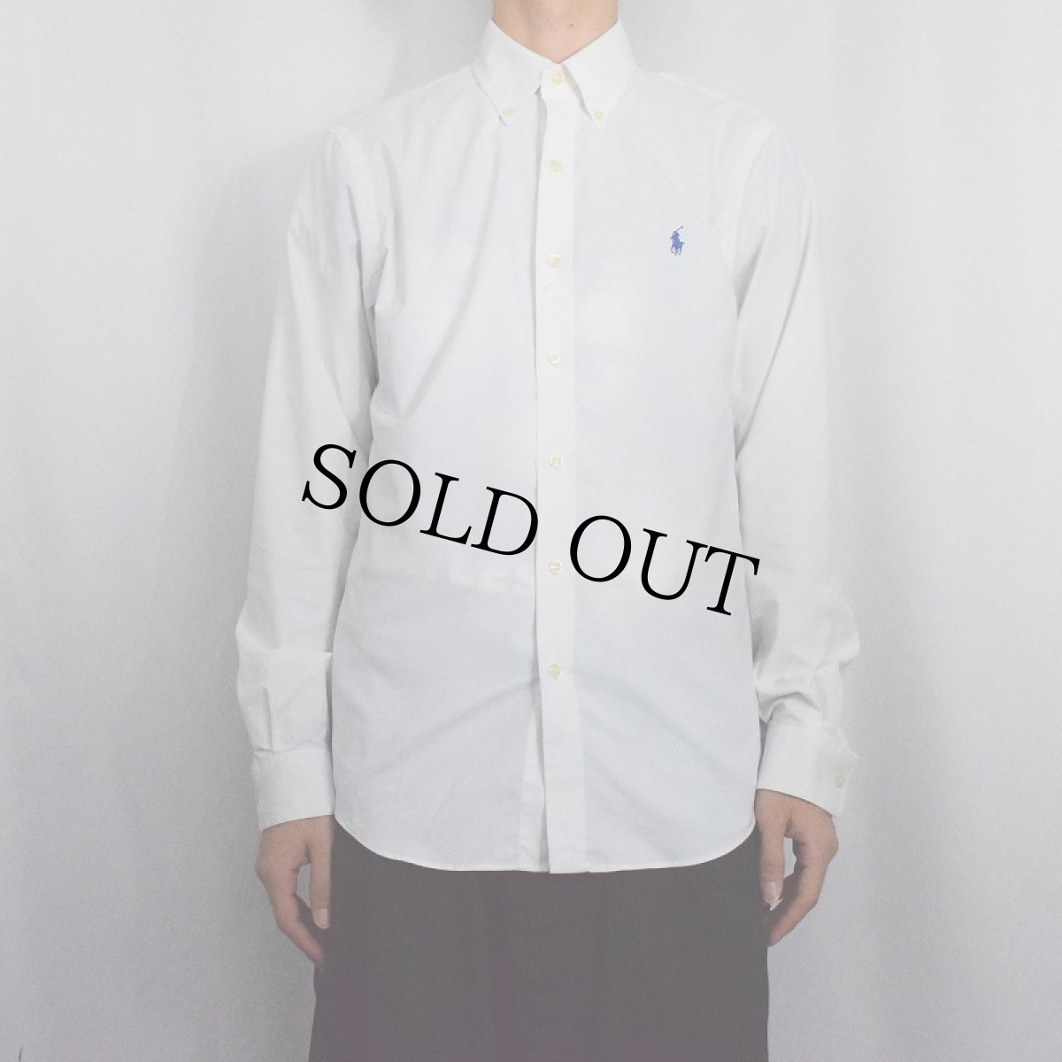 画像2: Ralph Lauren "SLIM FIT PERFORMANCE" ロゴ刺繍 ポリエステル×ナイロン ボタンダウンシャツ M (2)