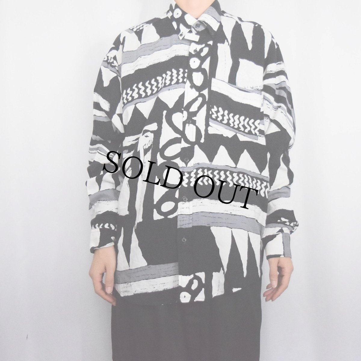 画像2: Parametre 総柄ボタンダウンシャツ SIZE5 (2)