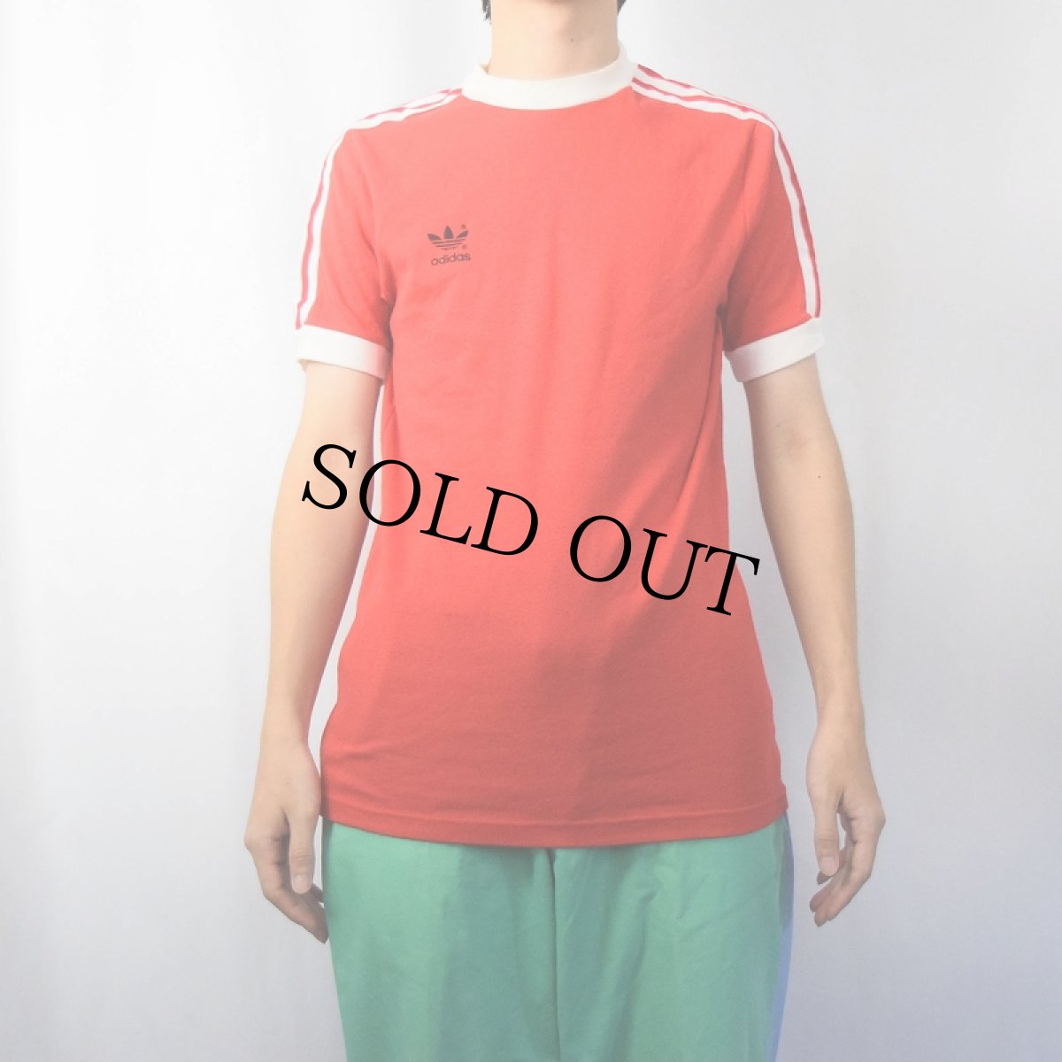 画像3: 80's adidas ロゴプリントリンガーTシャツ XL (3)