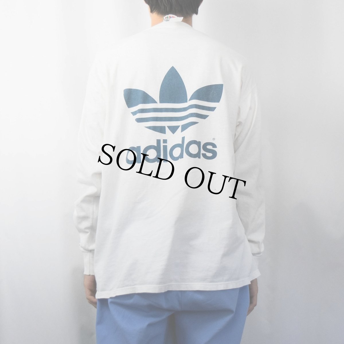 画像4: 80's adidas USA製 ロゴプリントロンT L (4)