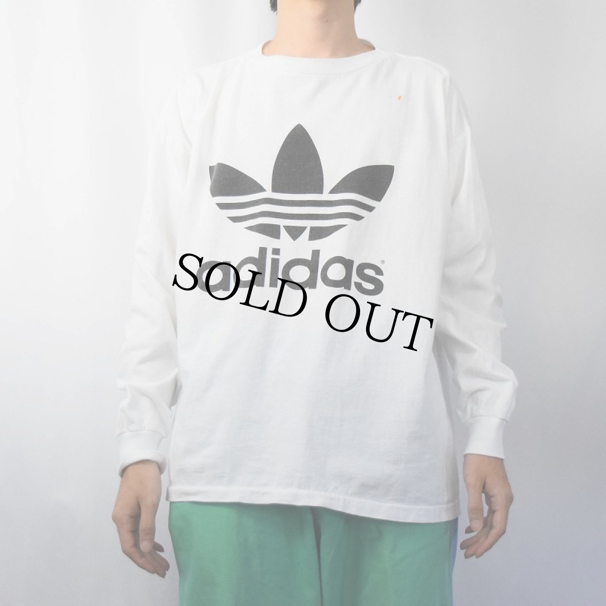 画像3: 90's adidas USA製 ロゴプリントロンT L (3)