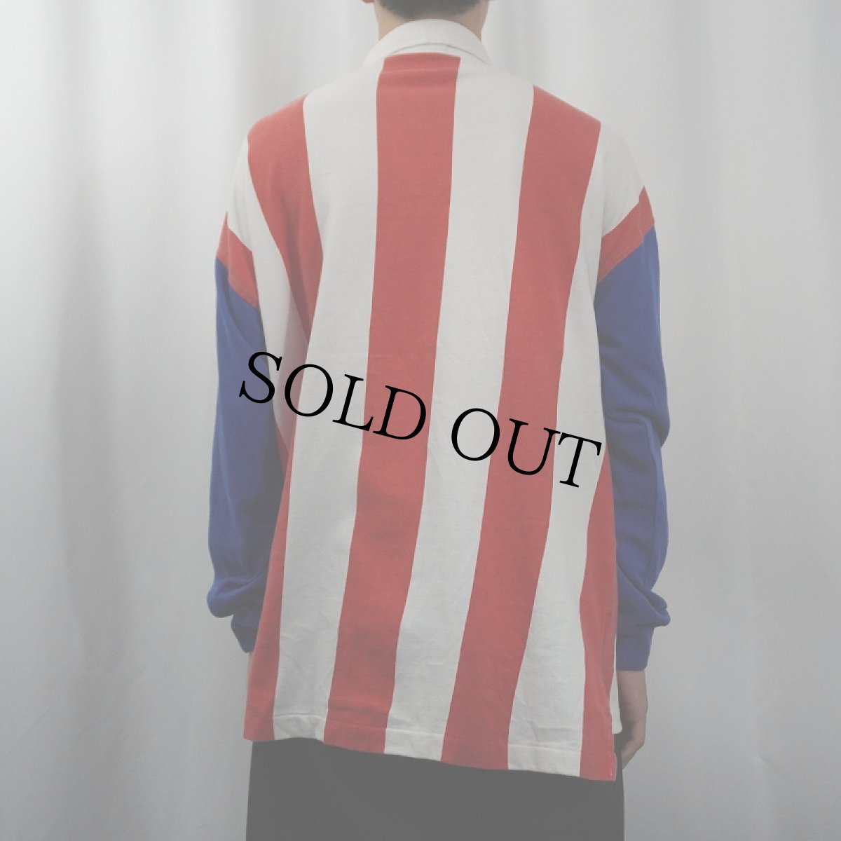 画像3: 80's adidas ストライプ柄 切り替えデザインラガーシャツ (3)