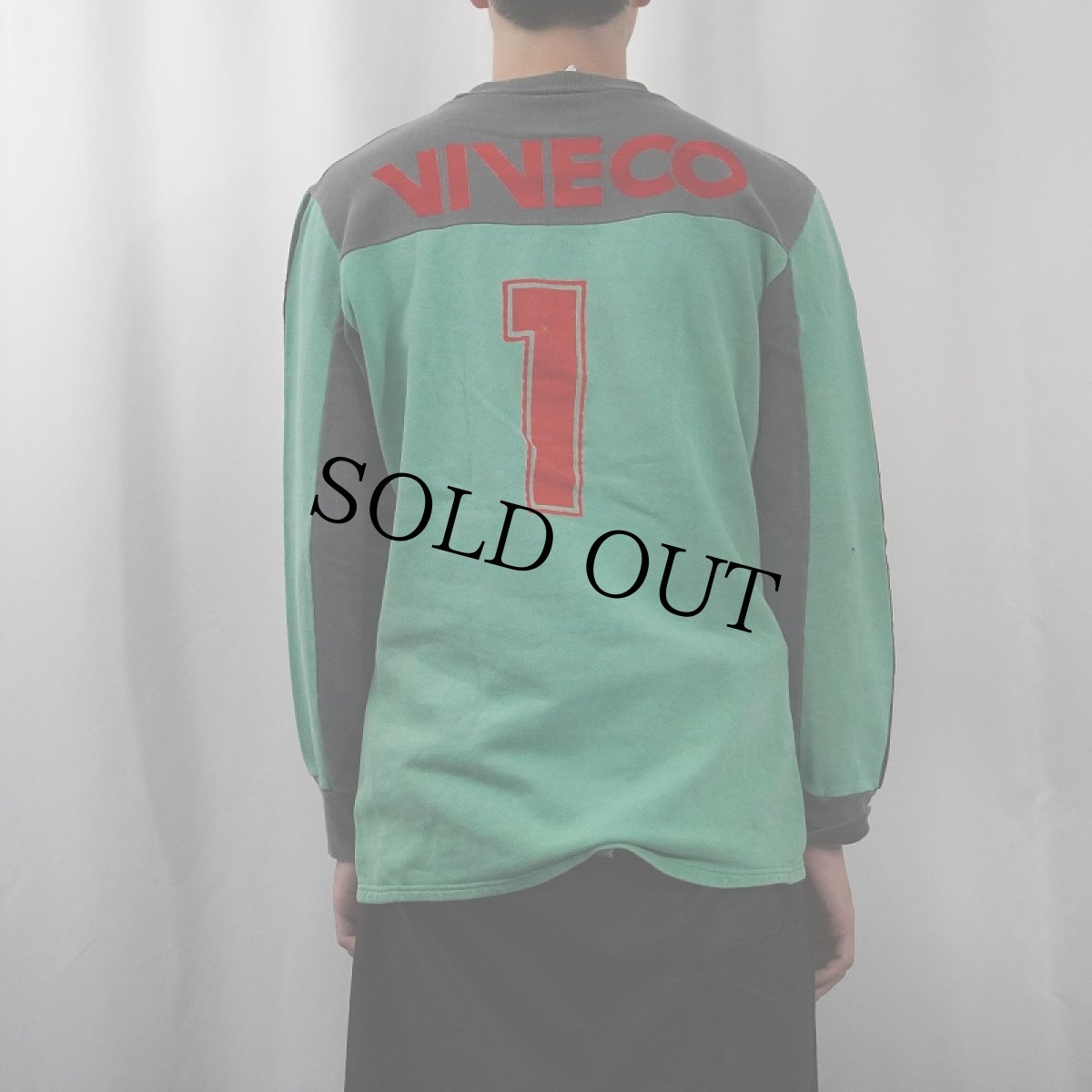 画像4: 70〜80's adidas FRANCE製 "VIVECO SUPERMERCHE" フロッキープリント サイドラインスウェット (4)