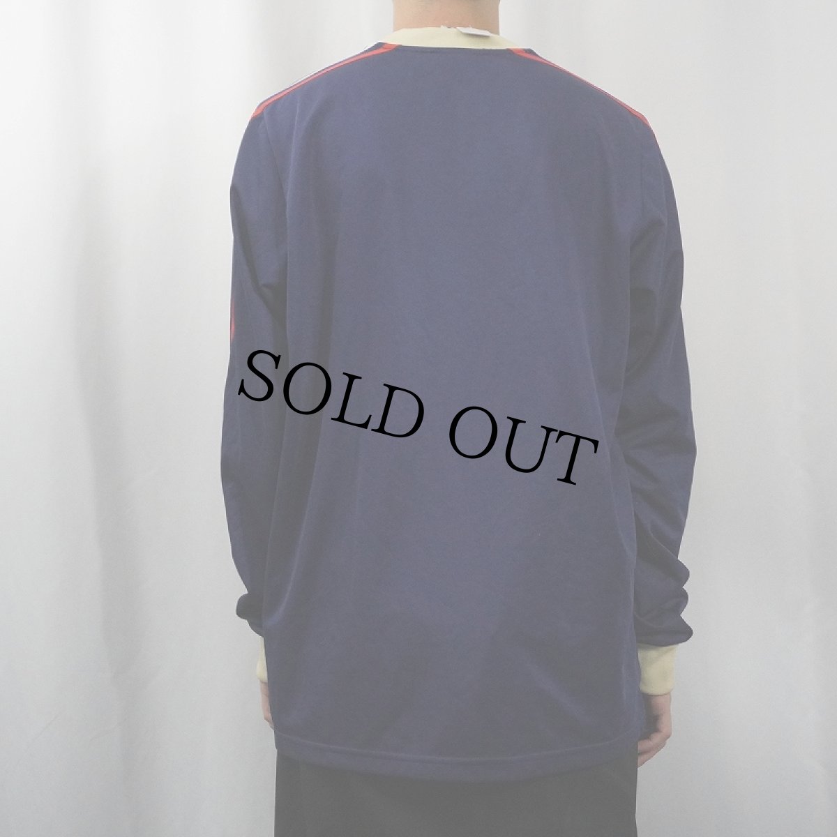 画像3: 80's adidas ポリエステル サイドラインロンT NAVY XL (3)