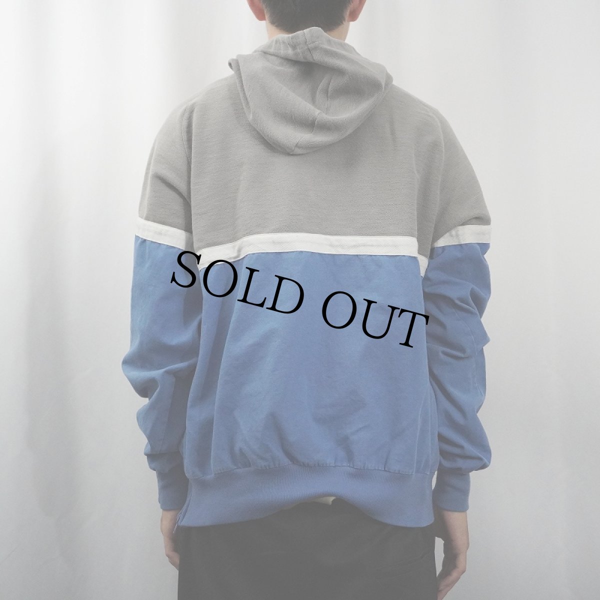 画像3: 80's NIKE 紺タグ 切り替えデザイン プルオーバーパーカー L (3)