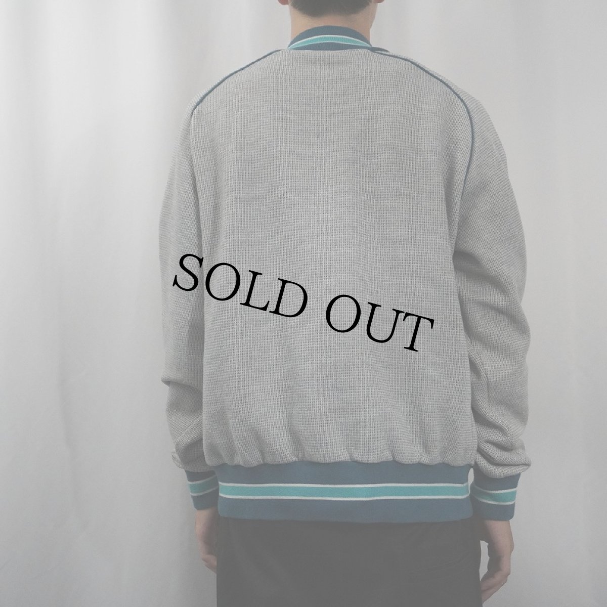 画像3: 80's NIKE 紺タグ ハーフスナップ ワッフルスウェット XL (3)