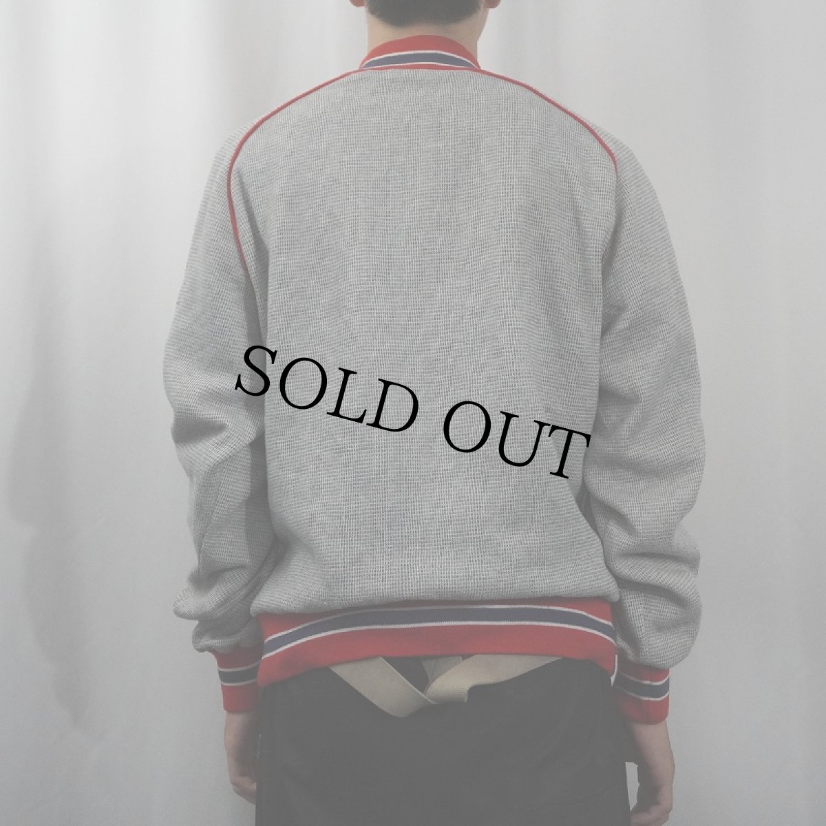 画像3: 80's NIKE 紺タグ ハーフスナップ ワッフルスウェット L (3)