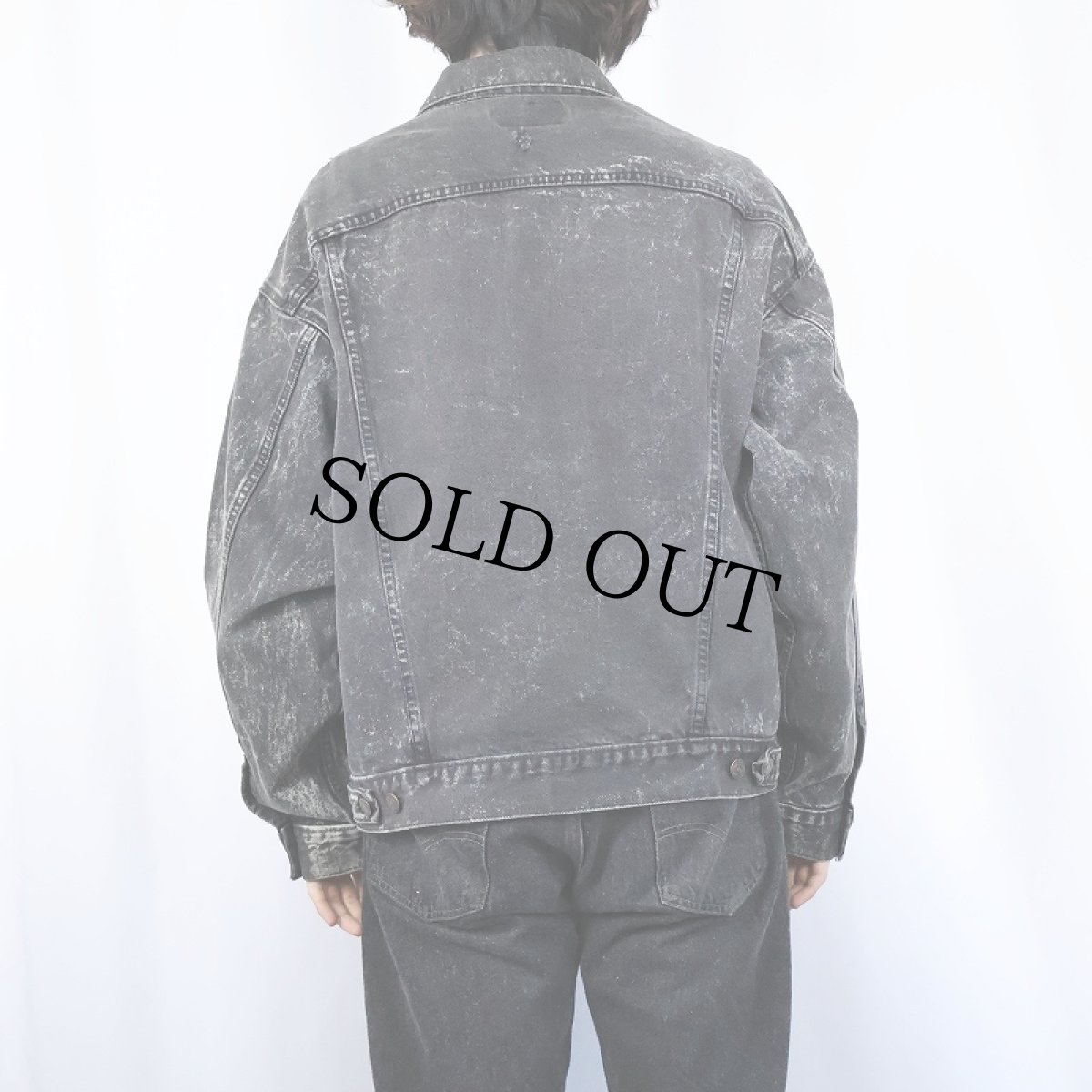 画像3: 80's Levi's 70507-0253 USA製 ケミカルウォッシュ ブラックデニムジャケット XL (3)