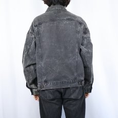 画像3: 80's Levi's 70507-0253 USA製 ケミカルウォッシュ ブラックデニムジャケット XL (3)
