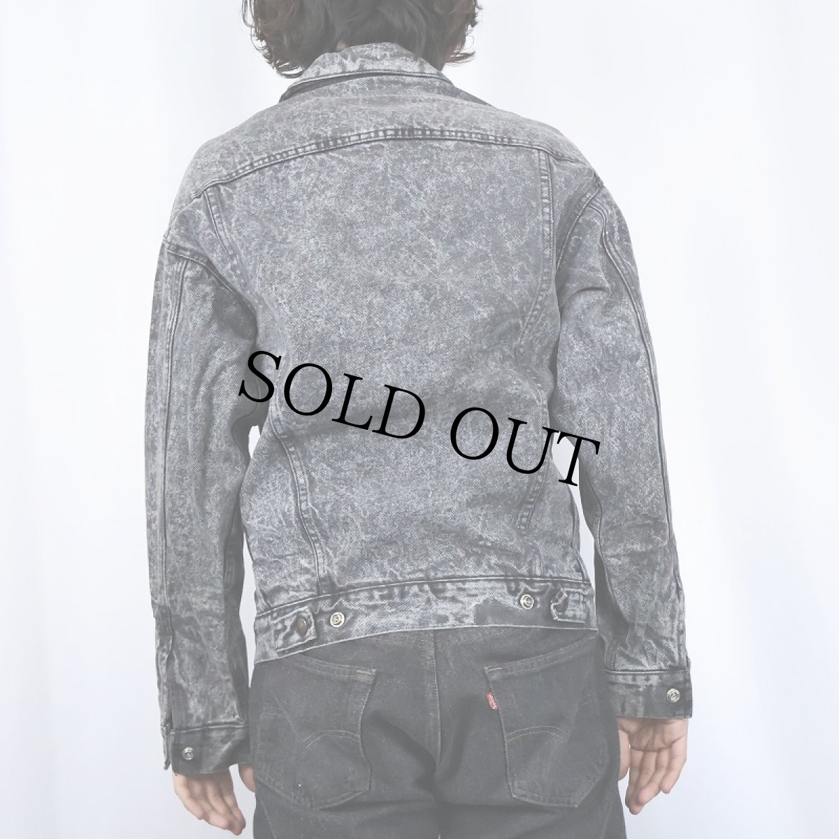 画像3: Levi's ケミカルウォッシュ ブラックデニムジャケット (3)