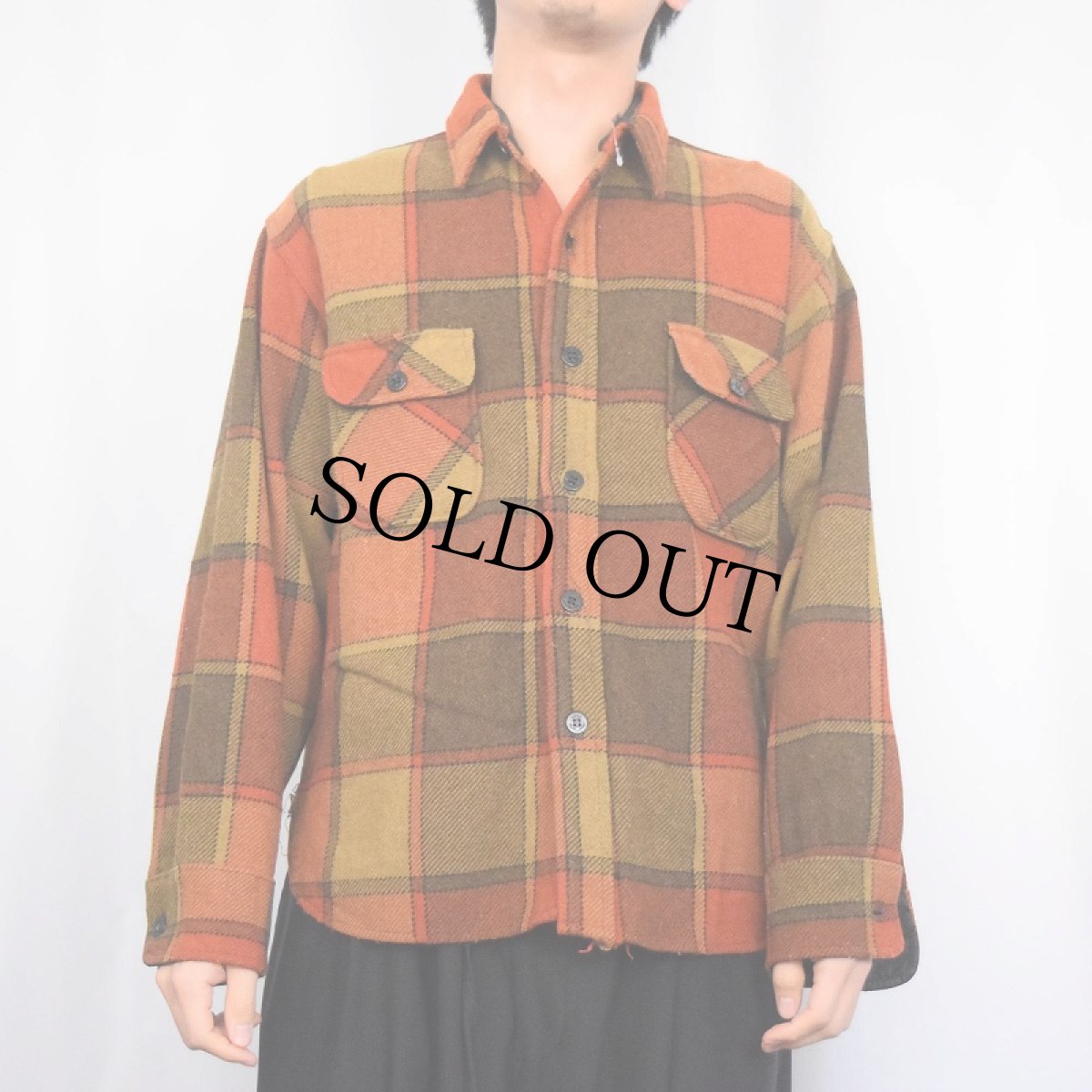 画像2: 80's〜 チェック柄 CPOシャツジャケット  (2)