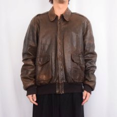 画像2: 80's L.L.Bean USA製 "A-2 TYPE" フライトレザージャケット SIZE44 (2)