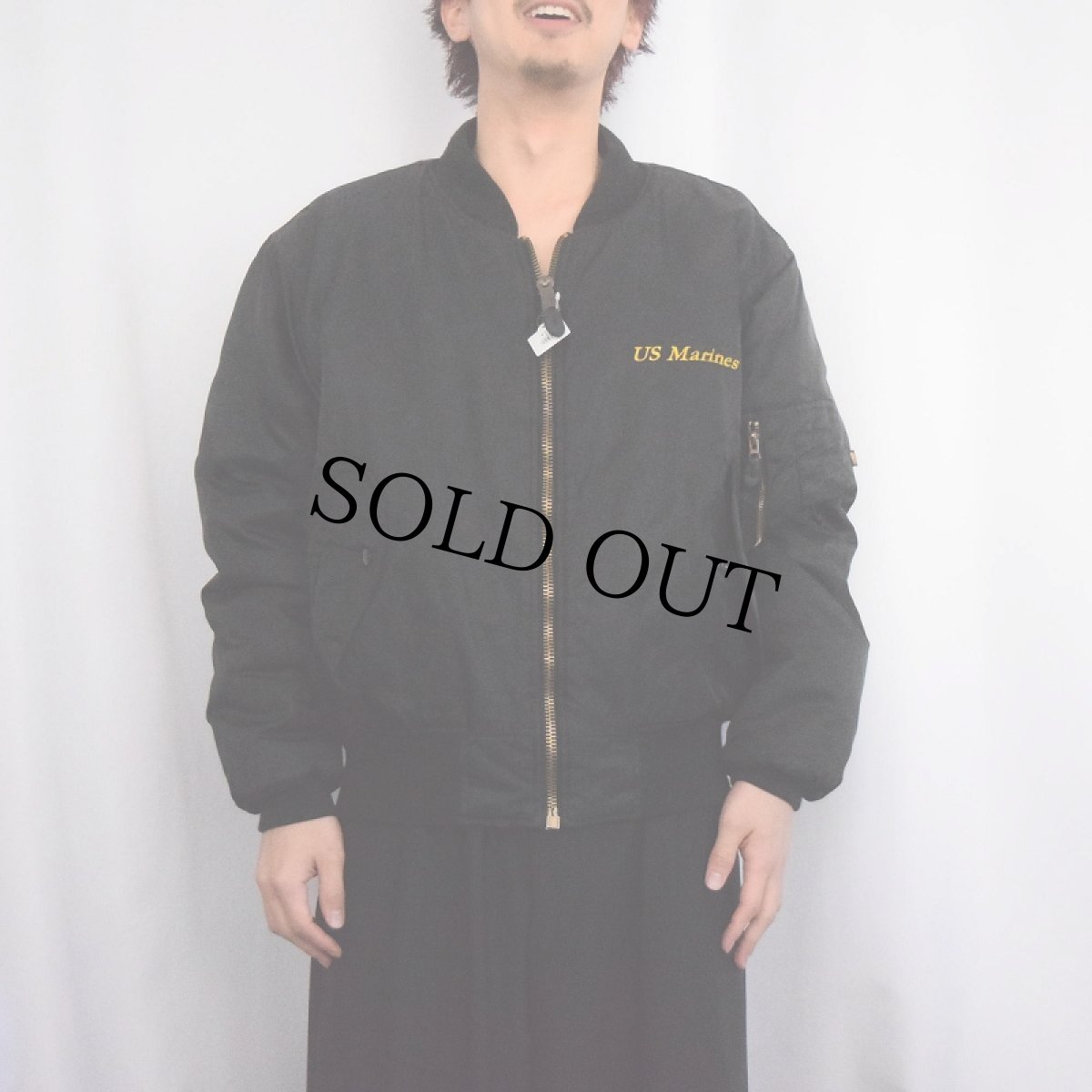 画像5: UNITED STATES MARINE CORPS "MA-1 TYPE" フライトジャケット BLACK M (5)