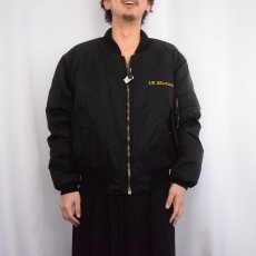画像5: UNITED STATES MARINE CORPS "MA-1 TYPE" フライトジャケット BLACK M (5)