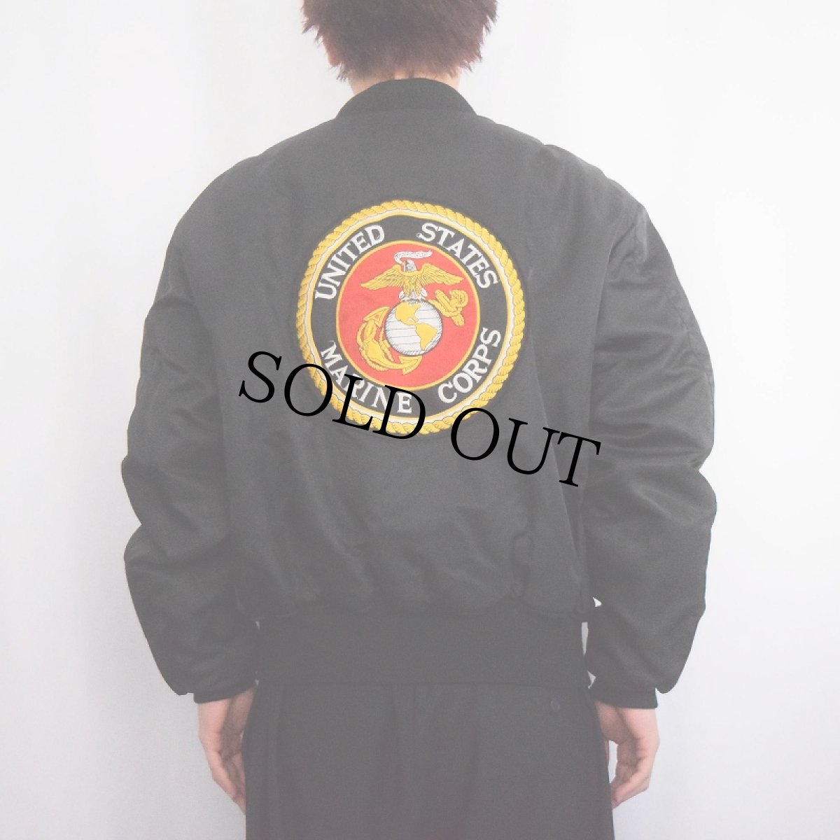 画像6: UNITED STATES MARINE CORPS "MA-1 TYPE" フライトジャケット BLACK M (6)