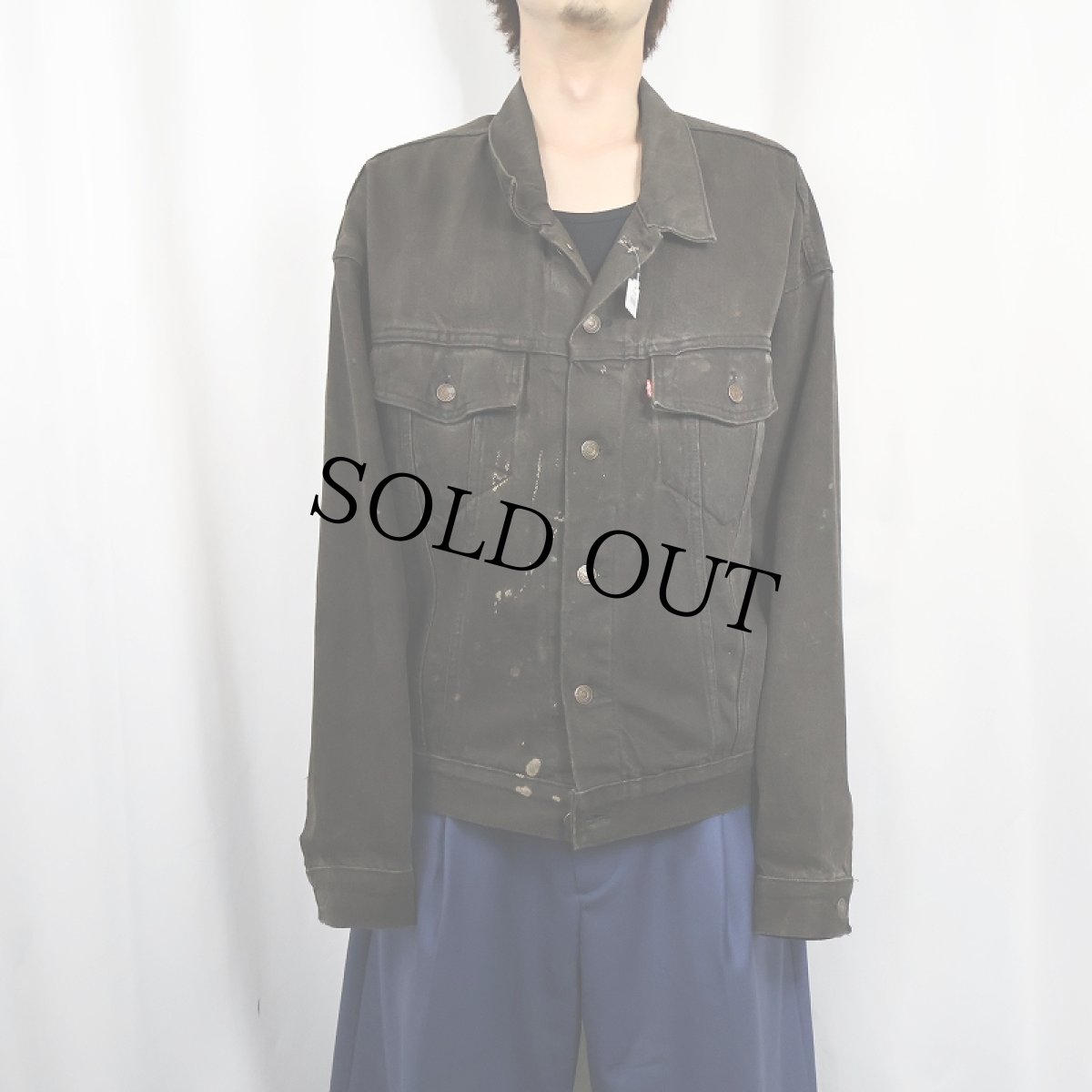 画像2: 90's Levi's 70598 USA製 ブラックデニムジャケット L (2)