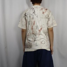 画像3: 90's Michelangelo USA製 アート柄 マルチプリントTシャツ L (3)
