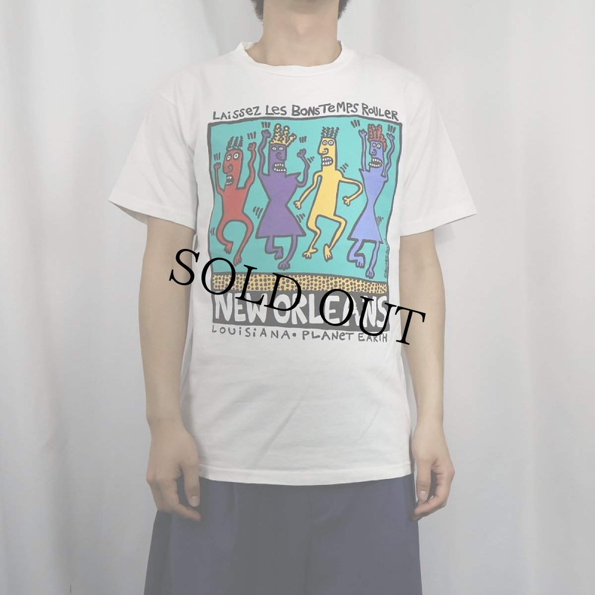 画像3: 90's BIG HED "NEW ORLEANS" アートプリントTシャツ M (3)