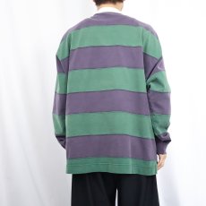 画像3: 90's GAP ファットボーダー柄 コットンラガーシャツ XL (3)