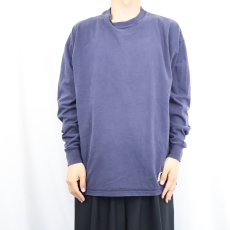 画像2: 90's RUSSELL ATHLETIC USA製 "PRO COTTON" 無地ロンT NAVY L (2)