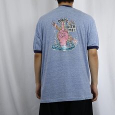 画像4: 70's USA製 "DON'T WITH ME!" ラメプリントリンガーTシャツ XL (4)
