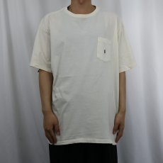 画像2: 90's POLO Ralph Lauren USA製 ロゴ刺繍 ポケットTシャツ XL (2)