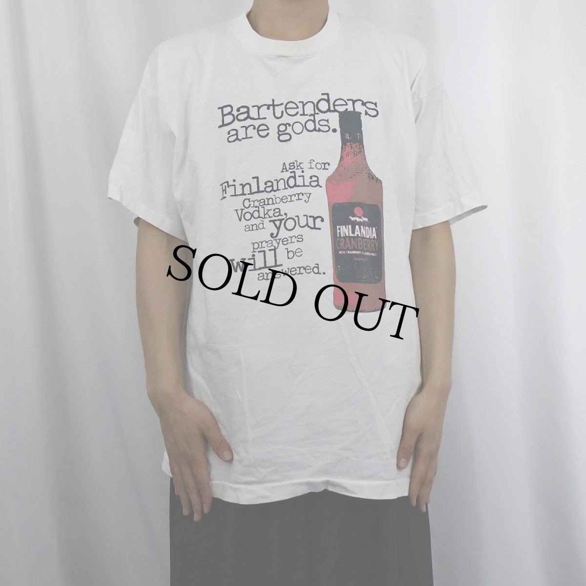 画像3: 90's Finlandia USA製 "Bartenders are gods." ウォッカプリントTシャツ XL (3)