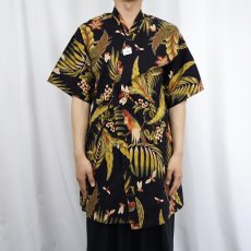 画像2: 70's Juice Girl USA製 総柄 コットンガウン BLACK L (2)