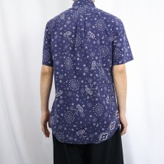 画像3: Ralph Lauren "CUSTOM FIT" 猫目ボタン ペイズリー柄 コットンボタンダウンシャツ NAVY M (3)