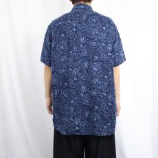 画像3: POLO Ralph Lauren "CAMBRIDGE" ペイズリー柄 リネンプルオーバーシャツ NAVY M (3)
