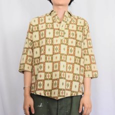 画像2: 60's〜 DOBIE GILLIS 民族柄 コットンプルオーバーシャツ M (2)
