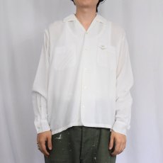 画像2: 60's〜 Da Vinci コットン× レーヨン オープンカラーシャツ M (2)